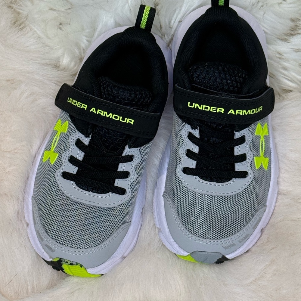 Under Armour Kids' Gray and Neon Green Shoes